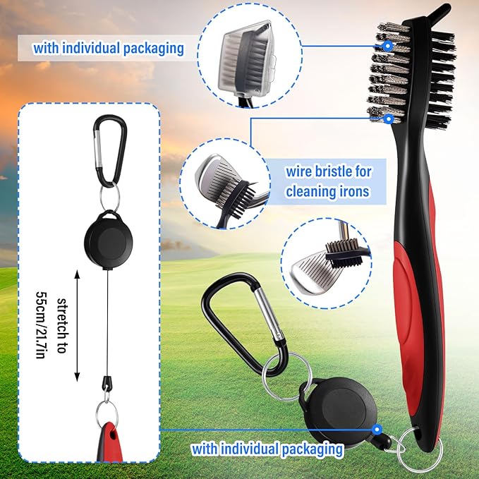 Liliful 12 Pcs Golf Accessories Kit, Include Golf Ball Bag with Hook Towel Tees Magnetic Ball Marker Divot Tool Cleaner Brush for Women Man Gifts