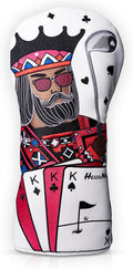 Golf Club Covers – Funny Poker Leather Driver Headcover, Fairway Wood & Hybrid, Cool Embroidered Golf Headcovers