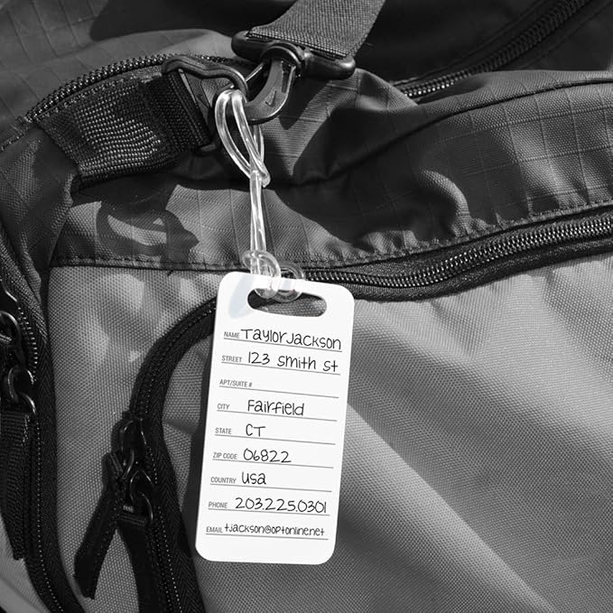 ChalkTalkSPORTS Golf Luggage & Bag Tag | Personalized Crossed Golf Clubs | Standard Lines on Back | Small | Carolina/Navy