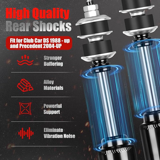 Club Car Rear Shocks Golf Cart Shock Absorbers for Club Car DS G&E 1988 up, Precedent G&E 2004 up, Tempo 2018 up, OEM 1014236, 1013164, 102588501, 2 Pack