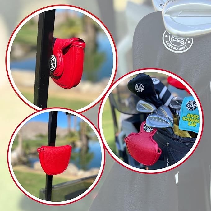 Classic Blade and Mallet Putter Headcovers with Madson Golf Cart Magnet for Secure Positioning and Quick Access, Protective PU Leather Head Covers, Magnetic Golf Accessories