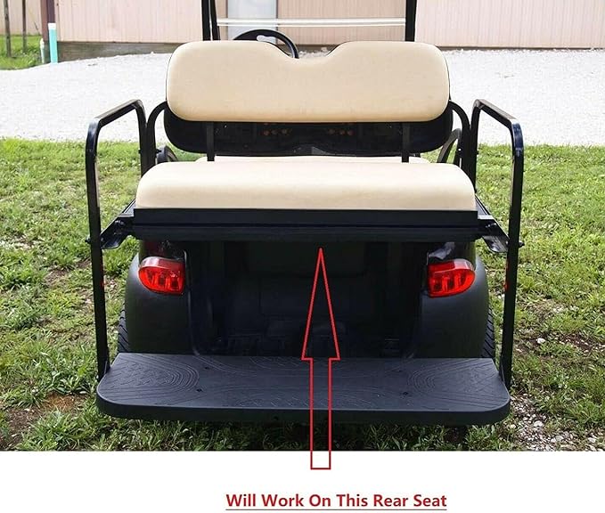 Huskey Golf Cart Front Rear Seat Covers Compatible with Yamaha G29 Drive & Drive 2 2007-Up Models, Custom Fit, Black Orange Diamond Stitching, Marine Grade Vinyl, Staple On