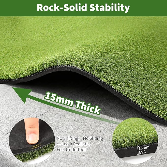 Fanshaw Premium Dual-Turf Golf Mat: 5x4ft 40MM-50MM Thickened for Backyard, Driving Range, Indoor & Outdoor Practice Hitting, Swing & Chipping, Ideal Gifts for Men Dad