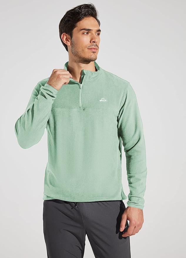 Willit Men's Fleece Pullover Winter Shirts Long Sleeve Quarter Zip Cold Weather Golf Hiking Casual Warm Shirts