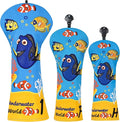Golf Club Head Covers, Underwater World Driver Headcover Hybrid Headcover Fairway Wood Head Covers Magnetic Blade Putter Cover with Interchangeable Tags for All Brand