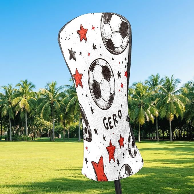 Premium Leather Golf Club Headcovers,Orange Cat Fits Driver Hybrid Fairway 3/5 Wood,with Scratch-Resistant Lining, Gift for Men and Women