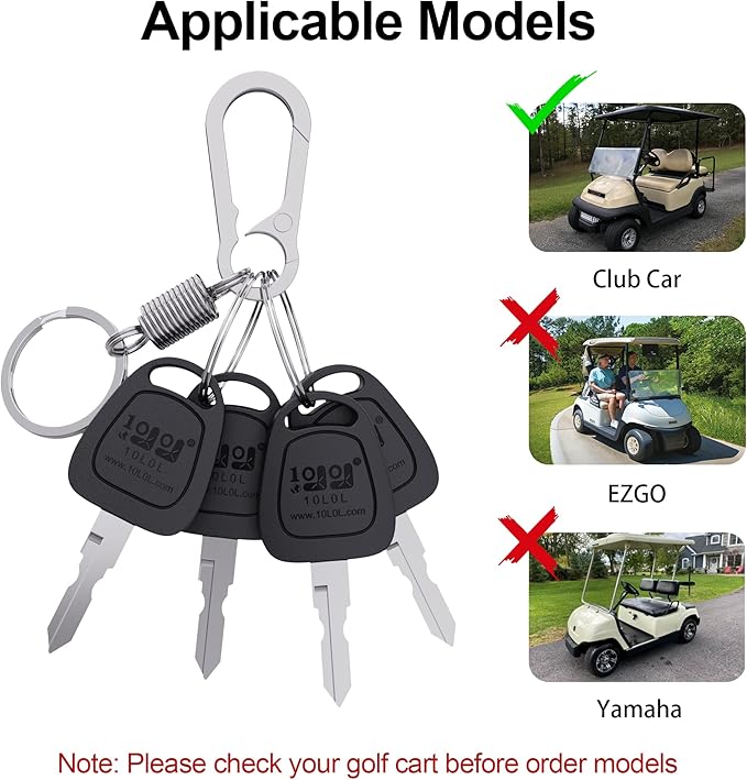 Replacement Golf Cart Keys,Ignition Key for Club Car DS 1982-Up (4 pcs)