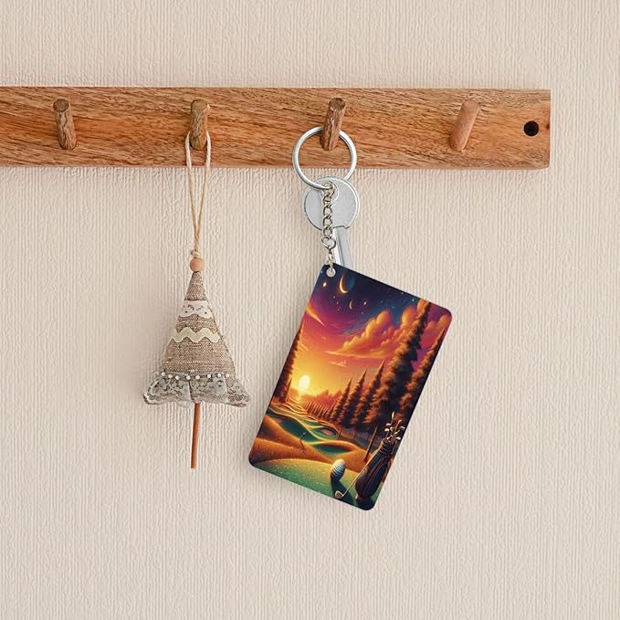 Keychain - Rectangular Acrylic Keychain Daily Key Ring Car Key Fob Holder 2X3 Inch