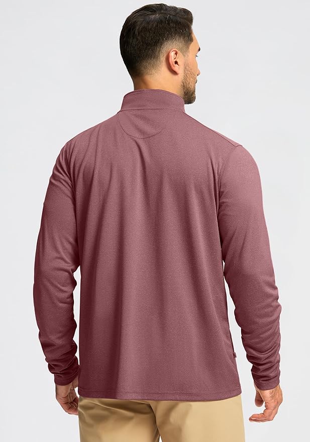 Obla Golf Quarter Zip Pullover for Men Mock Neck Sweatshirt Lightweight Sun Protection Men's Long Sleeve Golf Shirt