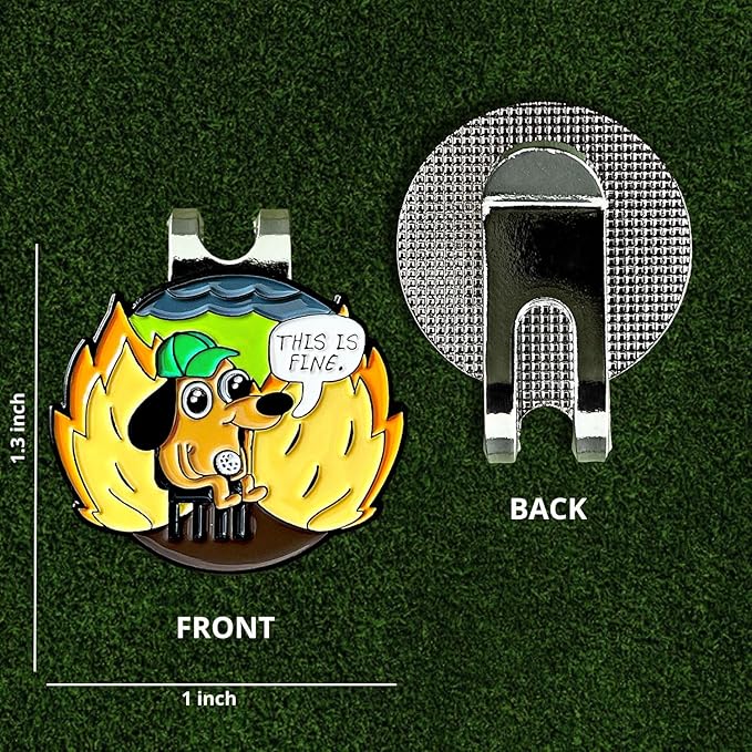 wolph This is FINE Golf Ball Marker Hat Clip – Magnetic & Durable Golf Accessories for Men Women – Funny Golf Gifts to Elevate & Personalize Your Game.