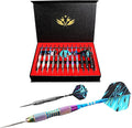Darts Metal Tip Set Professional Metal Darts for Dartboard Steel Tip Darts with Nonslip Iron Barrel Aluminum Dart Shafts,Extra Flights,Dart Sharpener,Gift Box