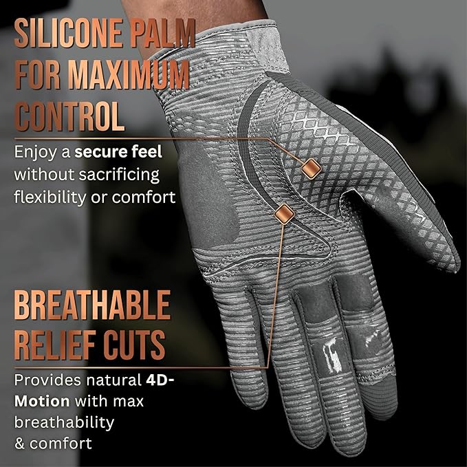 Copper Tech Golf Gloves Men Right Handed Golfer or Left Handed Golfer (2nd Gen) | Copper Compression Joint Support Golf Glove