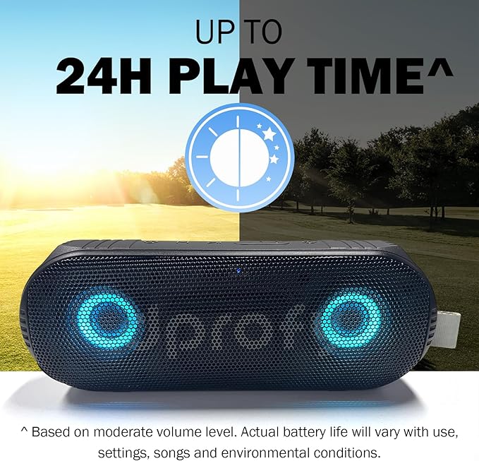 Dprofy New Play 2 Rounds, Magnetic Bluetooth Golf Speaker, Stereo Sound Portable Pro Wireless Waterproof Speaker with Rich Bass, Golf Accessories Golf Gifts (with Light)
