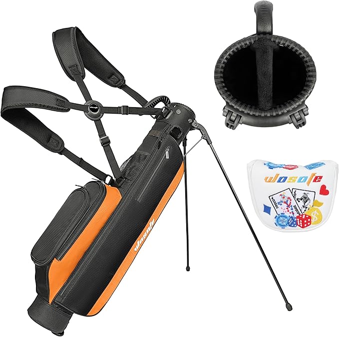 Golf Stand Bag,Lightweight Small Golf Bag,Medium Golf Carry Bag, 2-3Way Divider Men and Women with Adjustable Shoulder Strap Multiple Pockets with Golf Putter Covers