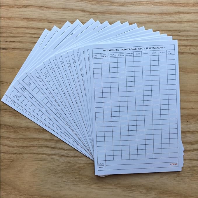 Golf Scorecards 20-Pack – Dual-Sided Tournament & Stats Tracking Score Card for 4 Players, USGA Size 3.9"x5.9", Premium White Paper – Ideal for Practice, Competitions & Gifts