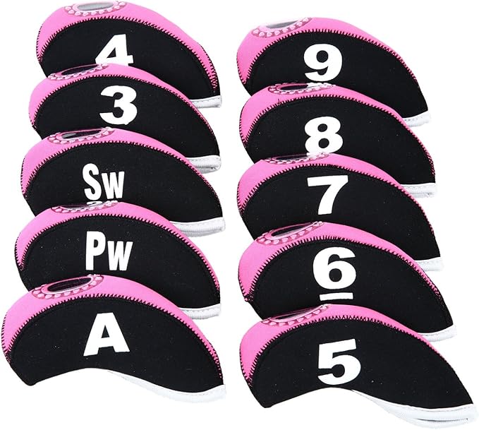 Sword &Shield sports 10pcs/Set Golf Iron Club Head Covers with Numbers Neoprene Top Window Iron Covers