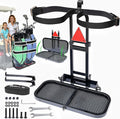 No Drilling Golf Cart Bag Holder Bracket for 2+2 Golf Cart Rear Seat with 1 Inch Square Tube, Universal Golf Bag Attachment Adjustable for EZGO Club Car Yamaha Golf Carts