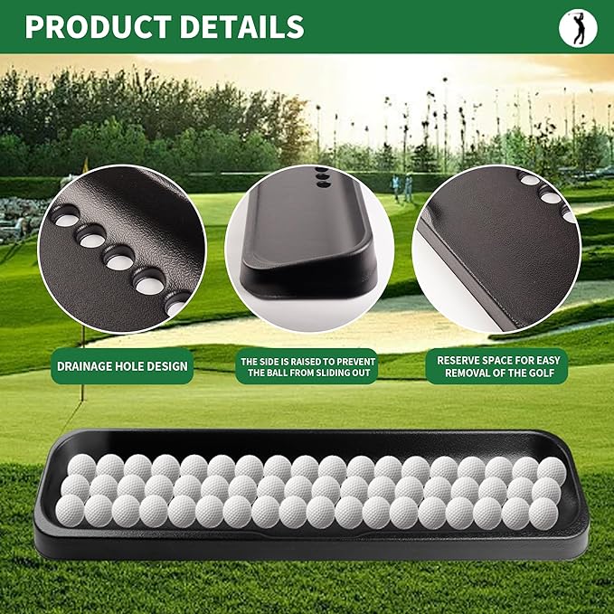 Durable Commercial Grade high-Impact Plastic Golf Ball Tray (Holds 100 Balls), Records Swing Motion, Quality Guaranteed, high-Impact Tray Compatible with Any Hitting mat.