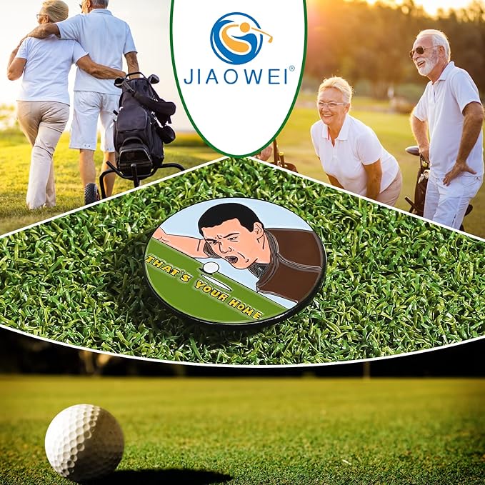 Enamel Golf Ball Marker with Magnetic Hat Clip - Funny Golf Accessories - Great Gift for Golf Lovers
