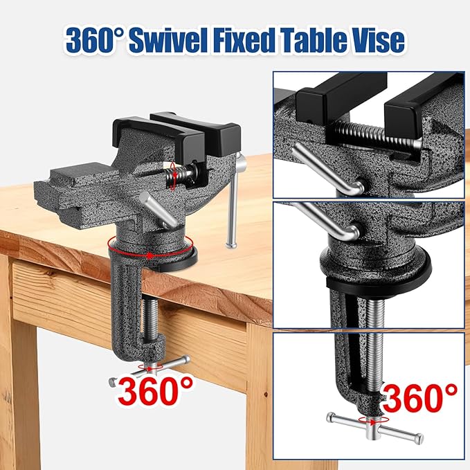 19 Total Pack Golf Grip Kit for Regripping Golf Clubs, include Portable Table 360 Swivel Vise with Rubber Clamp, Grip Removal Tool, 13 pcs Tapes Strips, Solvent Tapes, Gloves for DIY Pro Club Repair