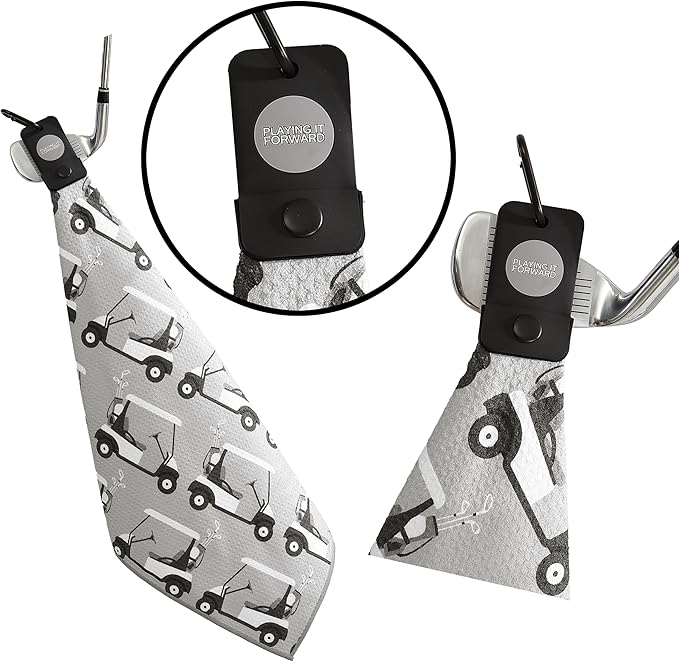 Magnetic Golf Towels for Golf Bags with Clip & Ultra Strong Magnet - Waffle Weave Microfiber Towel for Secure Hold on Bags & Carts - Ideal Club Cleaner & Accessories - Golf Cart