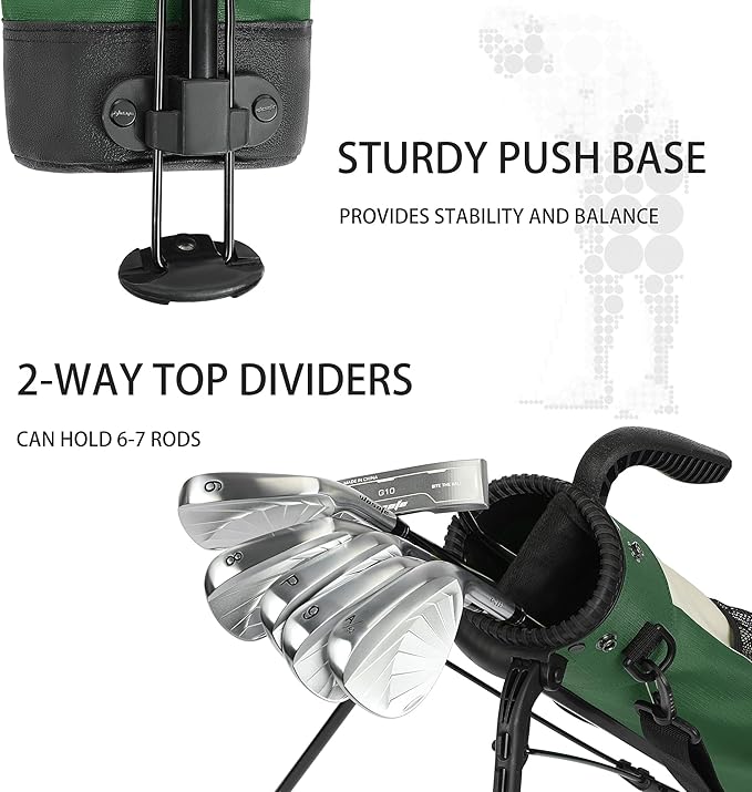 Golf Stand Bag,Lightweight Small Golf Bag,with Dual Strap Easy Carry 2 Way Dividers Multiple Pockets Golf Practice Bag