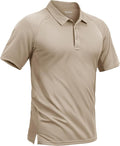 TACVASEN Men's Polo Shirts Short Sleeve Golf Polos Dry Fit UPF 50+ Performance Tactical Collared Hiking Shirt