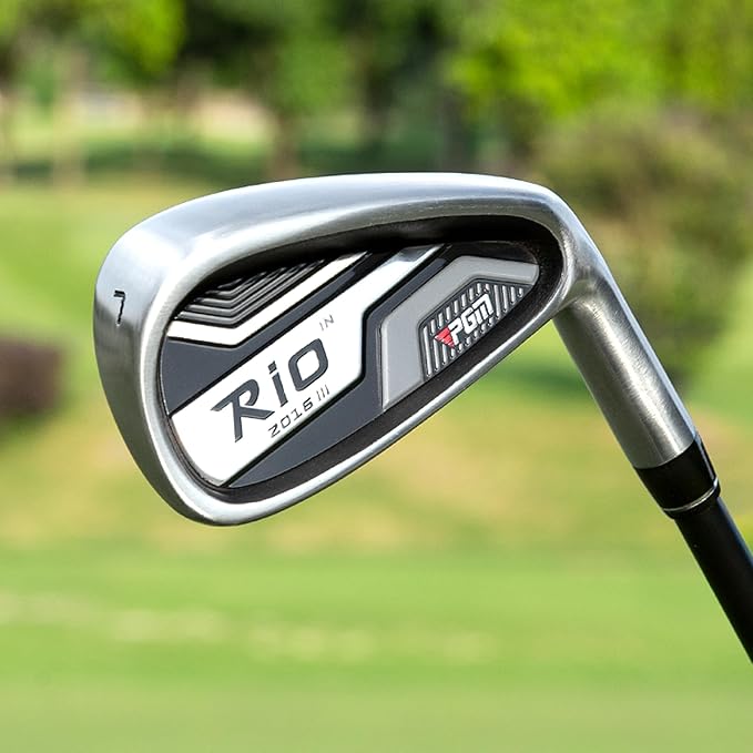 PGM Rio 2016 III Men's Golf Irons Set - 5,6,7,8,9,P - Graptlite Shaft R-Flex - Right Handed - Premium Forged Cavity Back Design for Distance & Forgiveness