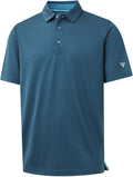 M MAELREG Golf Shirts for Men Moisture Wicking Jacquard Breathable Performance Dry Fit Collared Mens Polo Shirts Short Sleeve