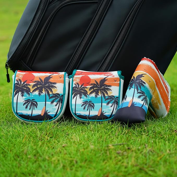 Golf Putter Cover Half Mallet Golf Club Head Covers Protector Magnetic Closure for Scotty Cameron Taylormade Odyssey Club Headcover Coco