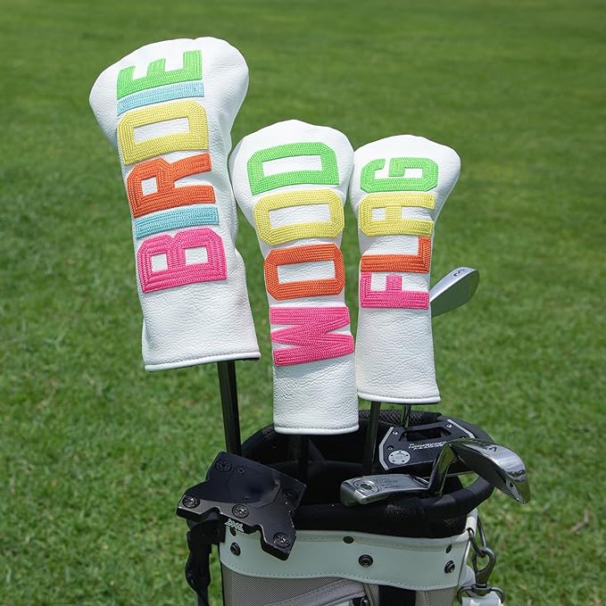 Golf Club Head Covers - 4 Options: Driver, 3 Wood, Hybrid - White Golf Driver Fairway Hybrid Head Cover