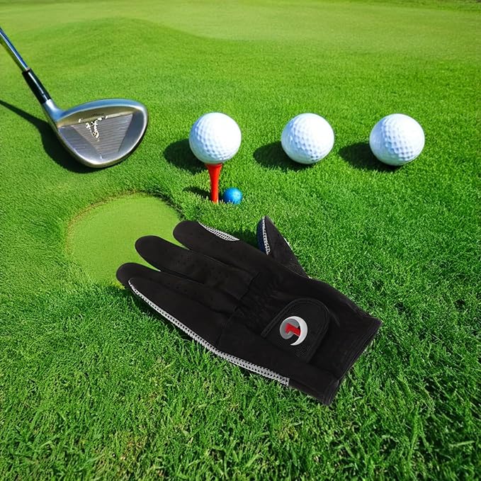 NOLITOY Left Handed Golf Glove Men Ergonomic Lambskin Mitt with Anti-Slip Grip Particles All Weather Protection for Professional and Casual Golfers Stylish and Comfortable Design