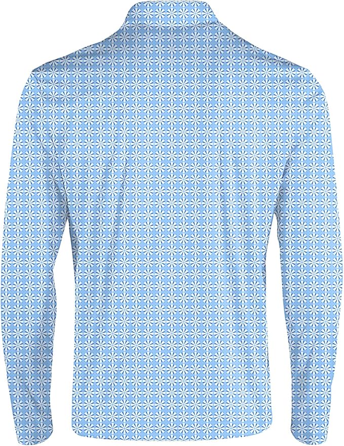 Men's Long Sleeve Golf Shirt Quick Dry 3 Button Work Fishing Outdoor Casual Collar Shirt