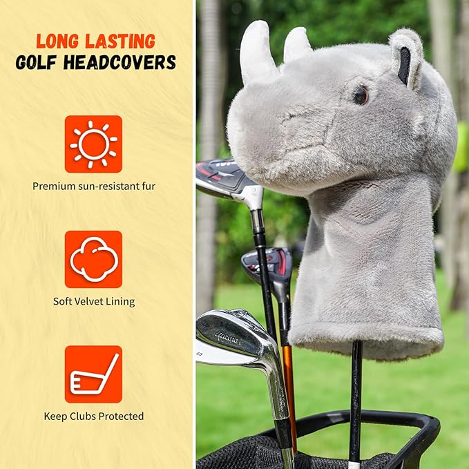 Driver Headcover, Funny Golf Club Covers Soft Plush Animal Golf Head Covers, Creative Golf Headcover Fits Standard 460cc Driver Head