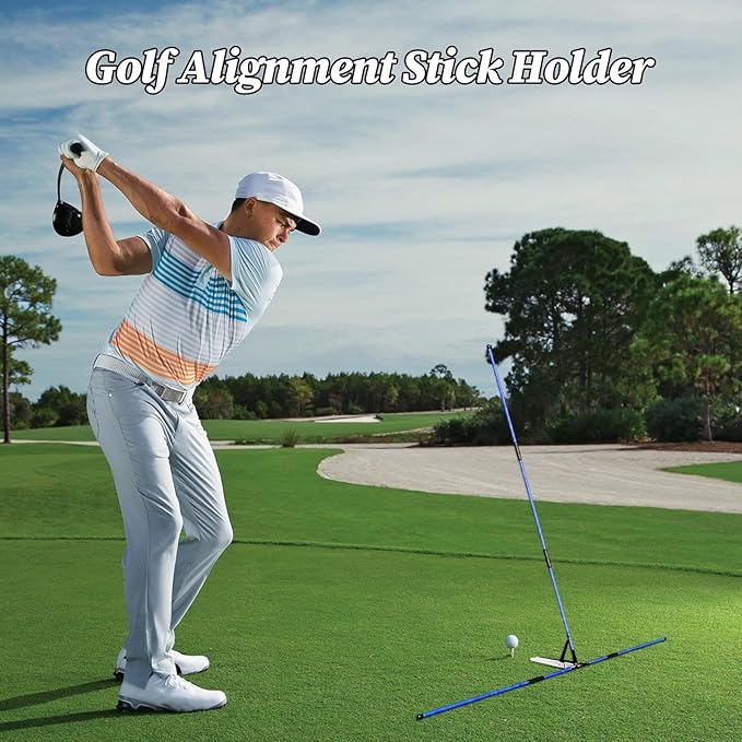 Golf Swing Trainer - Extendable Alignment Poles Set, Folding Practice Rods, Positioning Aid for Shots | for Indoor Backyard Home Range Chipping Hitting Improvement