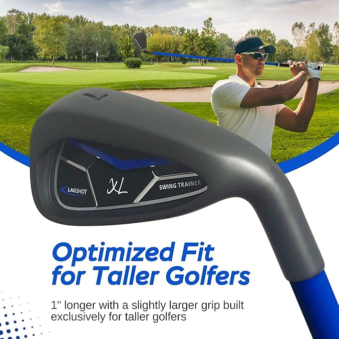 Lag Shot XL 7 Iron Swing Trainer for Taller Men – Longer, Flexible Shaft Designed for Height & Strength | Groove Tempo, Lag & Timing | Build a Whippy, Powerful Swing for Better Distance & Accuracy