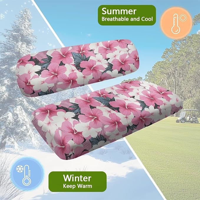 Golf Cart Seat Covers, Universal Fit & Nonskid Bottom Fits for Club Car 2 Person Seats Golf Carts