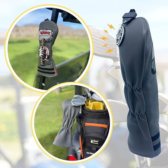 Funny Golf Club Covers The Hammer Driver Headcover and Little Hammer Fairway Wood Head Covers, Golf Accessories for Men, Golfer Gifts for Men, Golf Head Covers for Dad