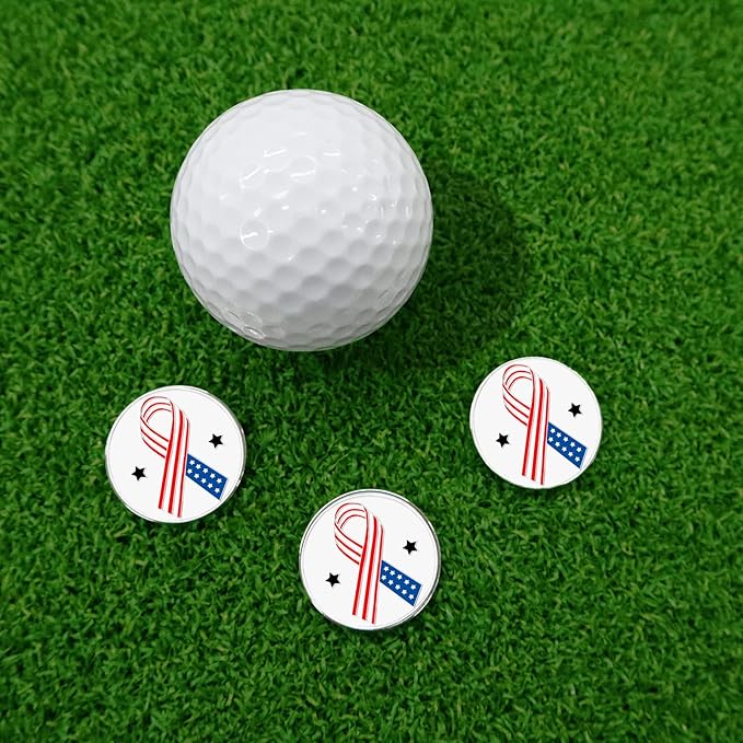 FINGER TEN Golf Ball Marker with Hat Clip Markers Assorted Patterns Value Gift Set Mark Golf Divot Tool Accessories for Men Women Kids