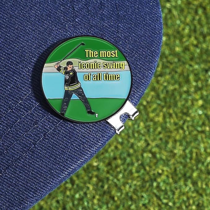 Enamel Golf Ball Marker with Magnetic Hat Clip - Funny Golf Accessories - Great Gift for Golf Lovers