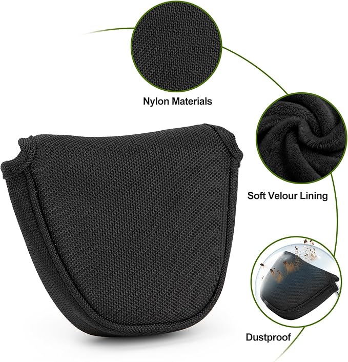 Golf Putter Covers Mallet Putter Headcover with Magnetic Closure Golf Club Cover for Most Brand