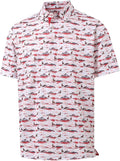 M MAELREG Mens Golf Shirt Short Sleeve Dry Fit Print Moisture Wicking Performance Patterns Collared Polo Shirt