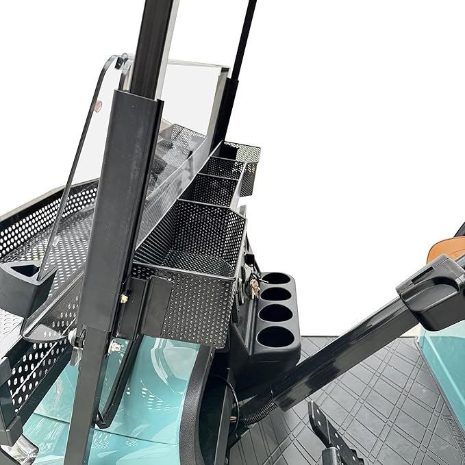 Huskey Golf Cart Front Basket Storage Basket Dash Basket Compatible W/EZGO TXT/RXV,Club Car DS (2000.5+) Precedent/Tempo/Onward,Yamaha G29 Drive2 2007+ One Piece Solid Design & Larger Compartments