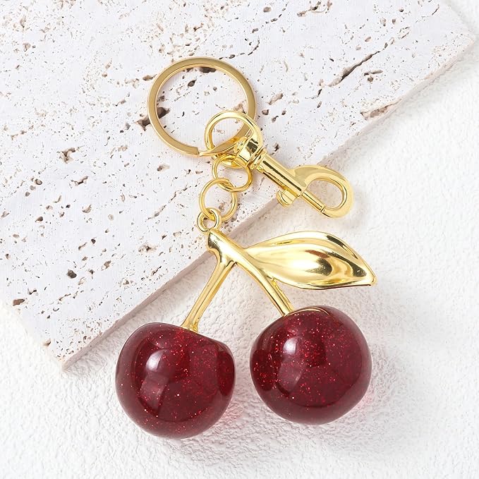 Fruit Bag Charm Purse Charms Keychain Strawberry Cherry Accessories Keychain For Women Birthday Valentine Day Gifts