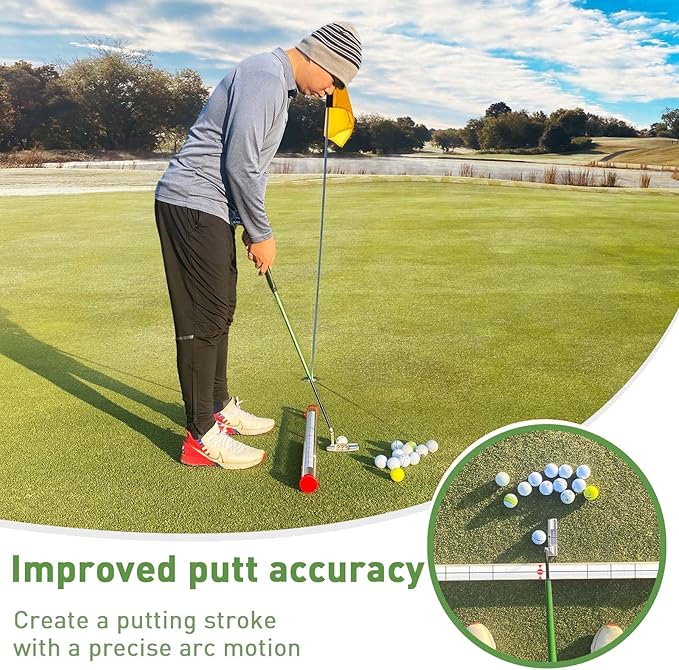 Golf Ball Retriever Professional Picker Golf Ball Shag Tube Plastic Release Retrievers Collector Practice Pick-up Sucker Tool, 35.4 Inch