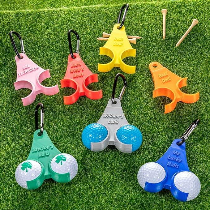 Custom Name Golf Ball Holder with Clip 3D Printed 15 Colors Personalized Golf Tee Holder for Bag tee Holder for Golf Bag Unique for Golfers Men Women