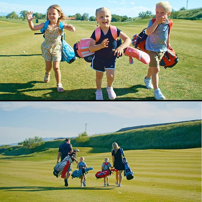 Shorties Golf - Kids Golf Club Set | Perfect for Toddler Golfers and Kids 34"-38" Tall | EasyCarry Stand Bag | Driver, 7-Iron, Putter, Headcover, and Rain Cover