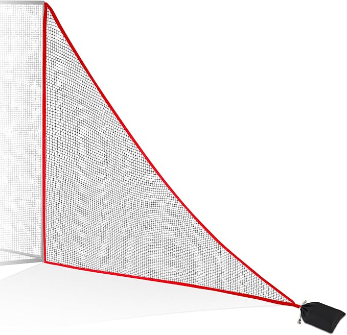 6-10ft 1/2PCS Nylon Shank Net Golf Accessory with 1 Sang Bag, Easy to Install Side Net for Golf Nets and Simulator Premium Sports Net Hitting Nets (Red/Black)