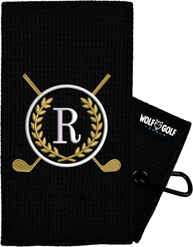 Wolf Golf Towels Monogrammed Personalized Golf Towel | Custom Golf Towels for Golf Bags for Men or Women