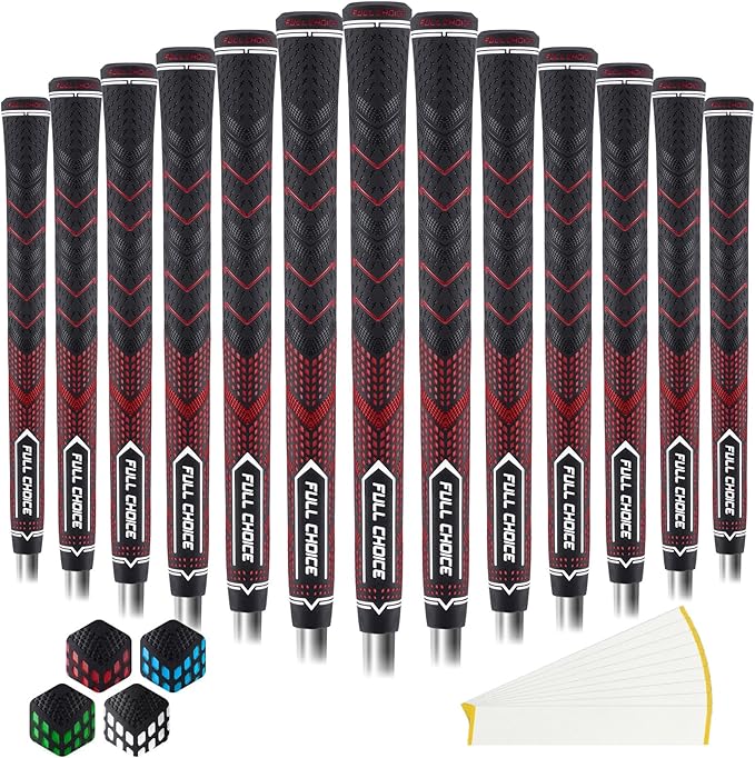 Rubber Golf Grips 13 Pack, High Traction, Non-Slip, Advanced Texture, Choose from 13 Grips or 13 Grips with Regripping Kit, Standard/Mid/Jumbo Size, 4 Colors Available RG01 Golf Club Grips